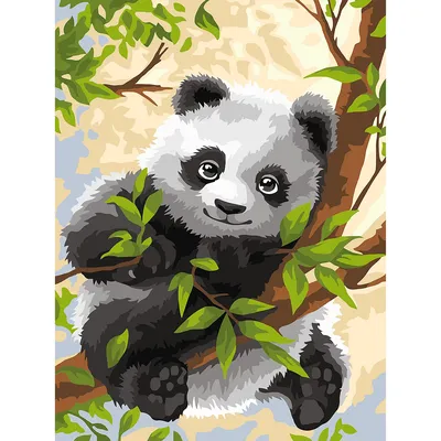 Malen nach Zahlen Panda, 30 x 40 cm