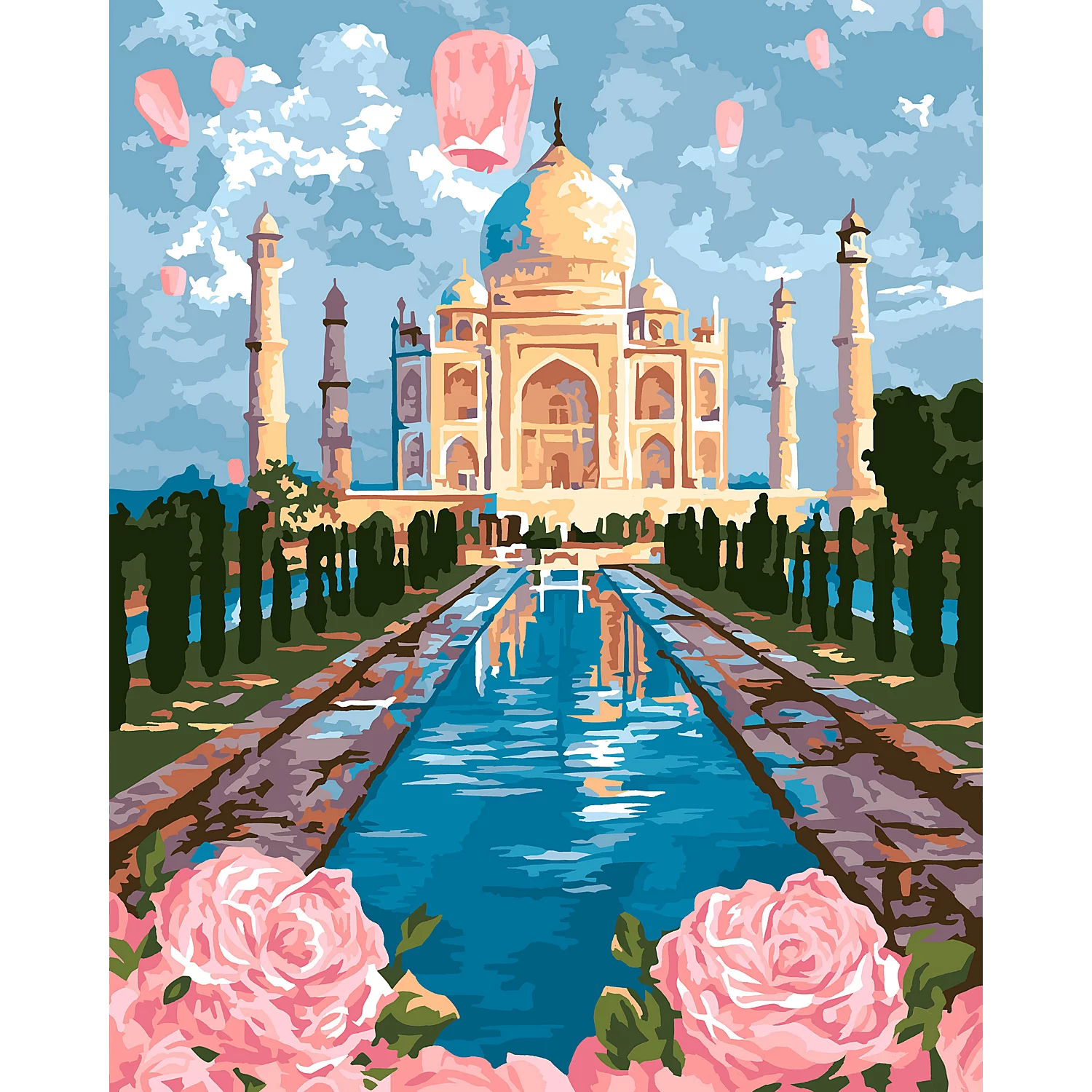 Malen nach Zahlen auf Leinwand Taj Mahal, 40 x 50 cm Image