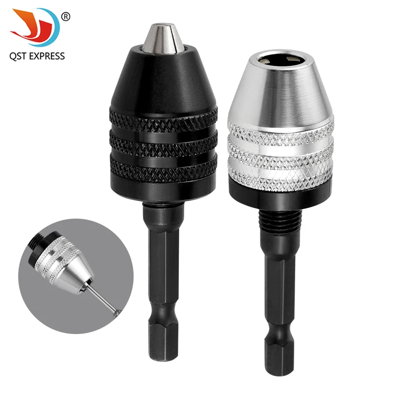 1pc Elektrische Grinder Bohrfutter 0,3-6,5mm Schnell Ändern Hex Schaft 3-Backen Spiralbohrer Chuck Image