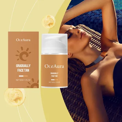 Oceaura 50g Self Tanning Lotion Body Solarium Fake Tan Bronzer Accelerate Long Lasting Hydrating Repair Bronzer Tanning Cream
