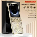Custodia per telefono stile meccanico per Samsung Galaxy Z Flip 7 fe 6 5 4 Flip7 Protezione cerniera Cover trasparente Placca di lusso
