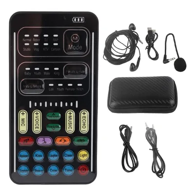 I9 Voice Changer Set Multifunction Portable Recording Mini Sound Card for PS4/Xbox/Switch/iPad Game Anchor Recording Computer