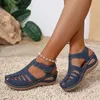 2025, Damenschuhe 43, Sommer, große Größe 36–43, Keilabsatz, dicke Sohle, Nähte, langlebig, Zehenschnitt, ausgehöhlt, Sandalen 42