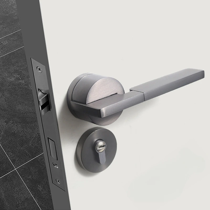 Nordic Türgriff Einfache Innen Mechanische Schloss Schlafzimmer Studie Büro Holz Türgriff Stille Split Lock