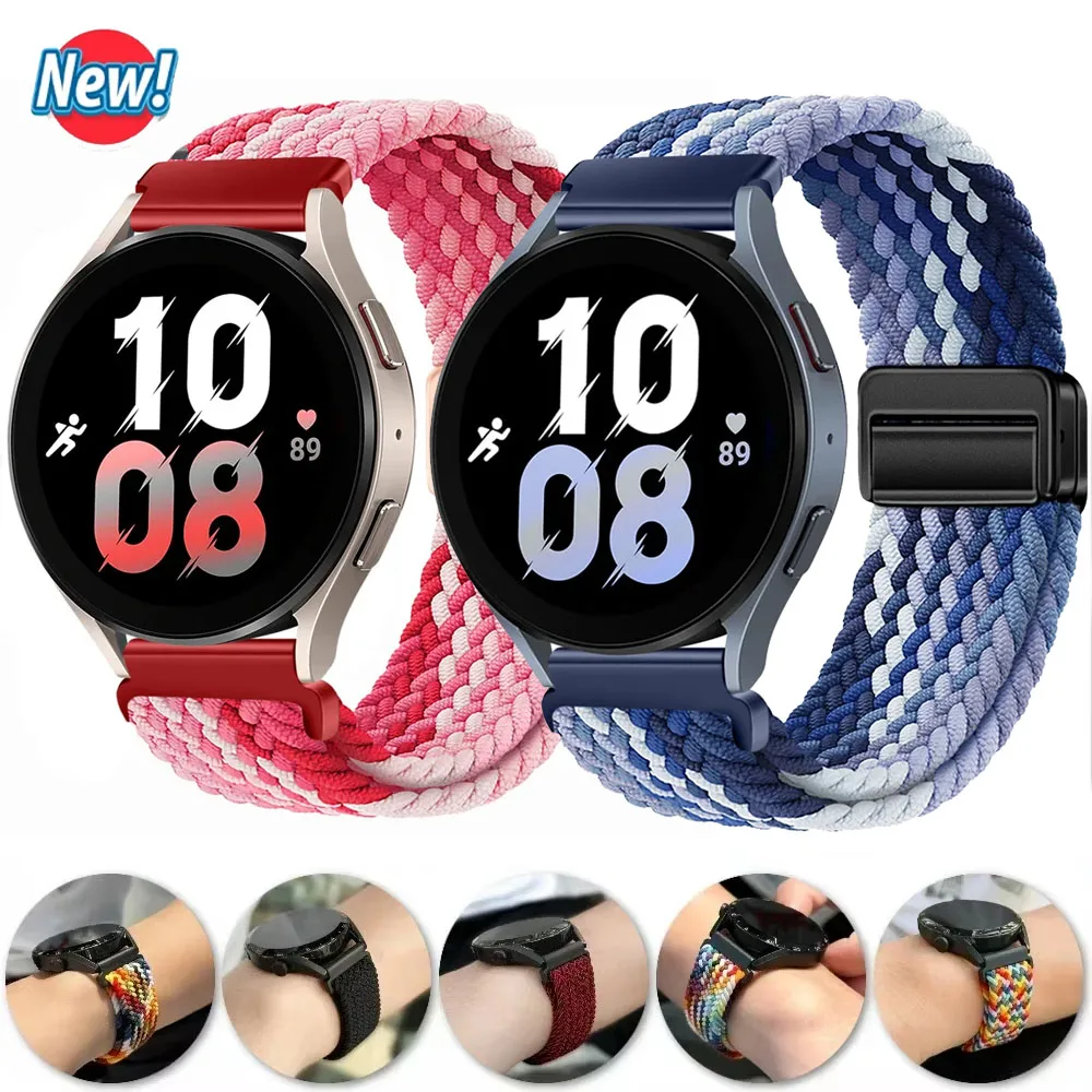 22 mm 20 mm Nylon-Schnallenarmband für Huawei Watch GT5 4 3 2 46 mm/4Pro 3Pro Armband für Samsung Watch7/6/5/4/klassischer verstellbarer Gürtel Image