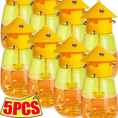 5/1x Plastic Fruit Fly Trap Killer Drosophila Trap Anti Fly Fruit Killer Catcher Orchard Insect Pest Control Fly Bee Catcher