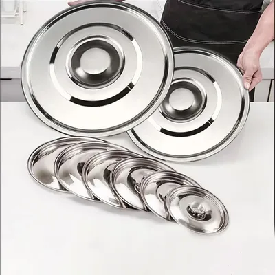 10-26cm Round Pot Lids Thicken Stainless Steel Pot Lid Pan Cover Thicken Visible Wok Lid Household Frying Pan Lid Cookware Parts