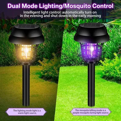 2-10PCS Solar Mosquito Killer Lamp LED Bug Zapper Outdoor Garden Patio Insect Repellent Waterproof Pest Control for Yard Camping
