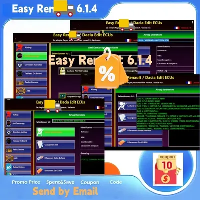 Easy 6.1.4 Software for ECU Programmer Clear Crash Airbag Card Keys UCH Cleaner WORK with OBDLink Renolink