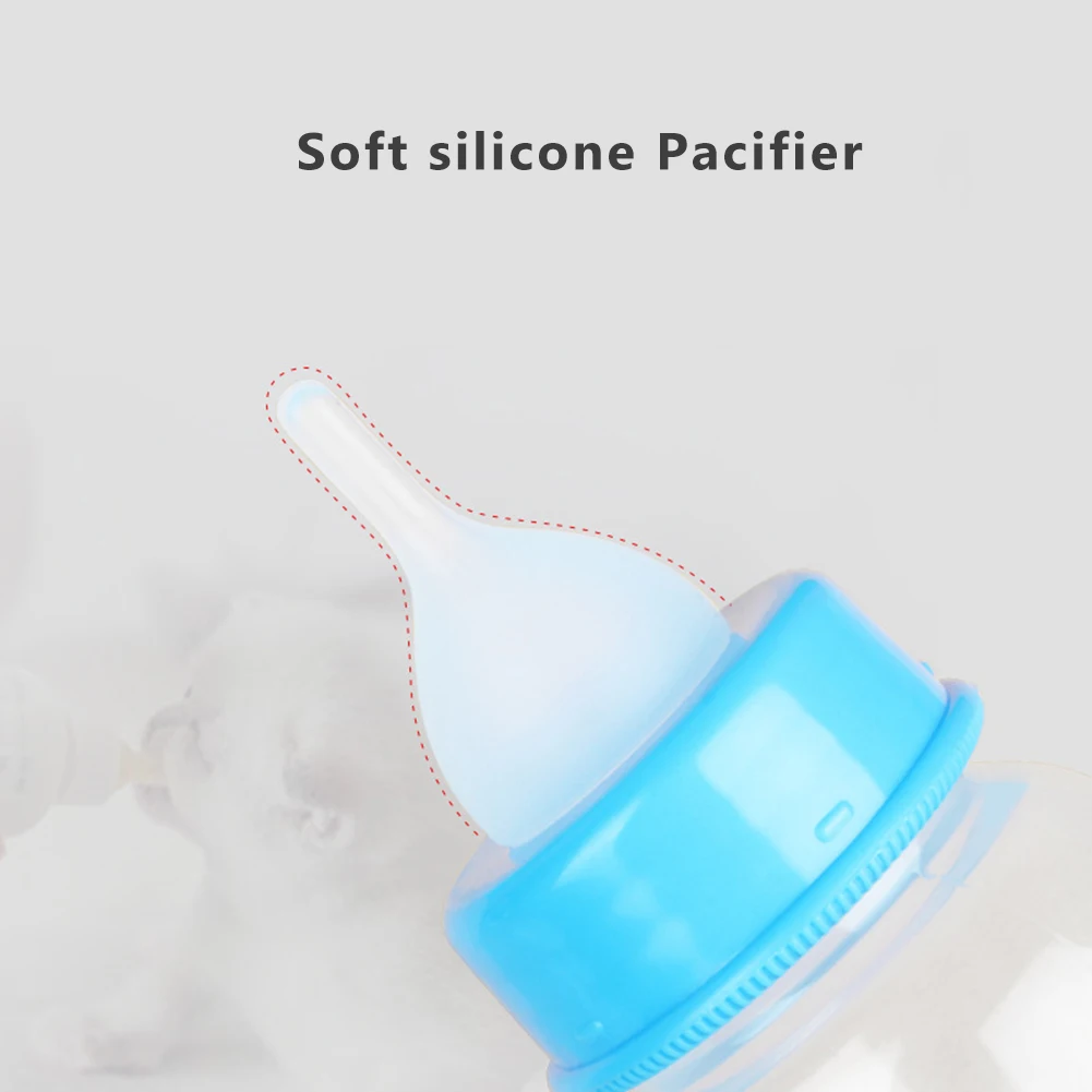 Mini-Futterspender für Katzen und Hunde, 60 ml/125 ml, Mini-Nippel-Flasche, PP-Cartoon-Tiere, Stillflasche für Neugeborene, Kätzchen, Welpen Image