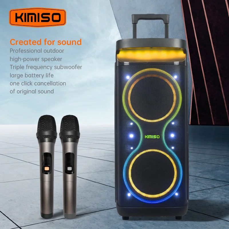 Altoparlante Bluetooth 3000W Potenza di Picco Esterno Doppio 8 pollici Bass Party Box USB Subwoofer Wireless FM Microfono Karaoke portatile Audio