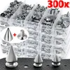 10/300 Sets Runde Kegel Spikes Silber Zink-legierung Punk Stud Kit DIY Schuhe Kleidung Leder Handwerk Kleidungsstück Nagel niet Nähen Werkzeug