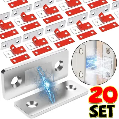 20/1Set Self Adhesive Magnetic Cabinet Catches Invisible Magnets Door Stopper Patch Furniture Drawer Window Door Closer Latch