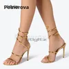 Gold Strap High Heels Sandalen Frauen Schlange Gewickelt Sexy Stiletto Party Schuhe Offene spitze Solide Elegante Party Schuhe Sommer Neue