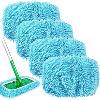 Reusable Microfiber Mop Pads Set 12 Inch Washable Floor Mop Refills for Wet Dry Cleaning, Compatible with Most Flat Mops, Reusable Mop Heads for Hardwood, Tile, Laminate Floors