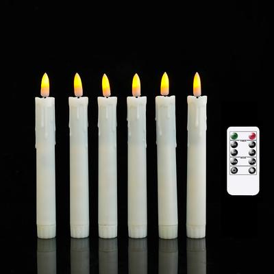 6 Pcs Halloween Christmas 16.5/17.5/22.5CM simulation electronic candle remote control AAA battery indoor and outdoor wedding party atmosphere decoration light