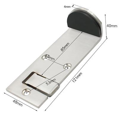 Stainless Steel Floor Door Stopper, Foldable Anti-Collision Door Stop with Rubber Bumper, Silent Non-Slip Door Jammer for Home Office Restaurant