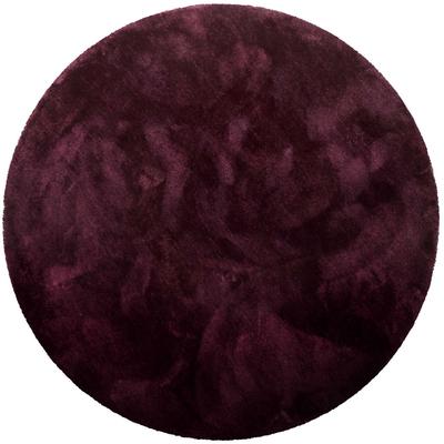 Teppich HOMIE LIVING "Pisa", rot (bordeaux rot), H:25mm Ø:120cm, Polyester, Teppiche, Hochflor, Microfaser, uni, weich, Shaggy, Wohnzimmer, Schlafzimmer Image