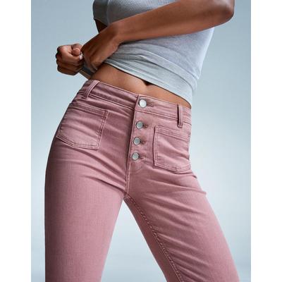 Bershka Cropped Flare Jeans Women 06 Pink