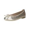 Ballerina CAPRICE "Caprice Ballerinas Leder", Damen, Gr. 37, grau (platin), Leder, casual, Schuhe