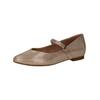Riemchenballerina CAPRICE "Caprice Ballerinas Leder", Damen, Gr. 38, gold, Leder, casual, Schuhe