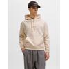 Kapuzensweatshirt JACK & JONES "JORNORREBRO EMB SWEAT HOOD NOOS", Herren, Gr. M, weiß (antique weiß), angeraute Sweatware, Obermaterial: 89% Baumwolle, 11% Polyester, unifarben, modisch, relaxed fit normal, Rundhals, Langarm Rippbündchen, Sweatshirts