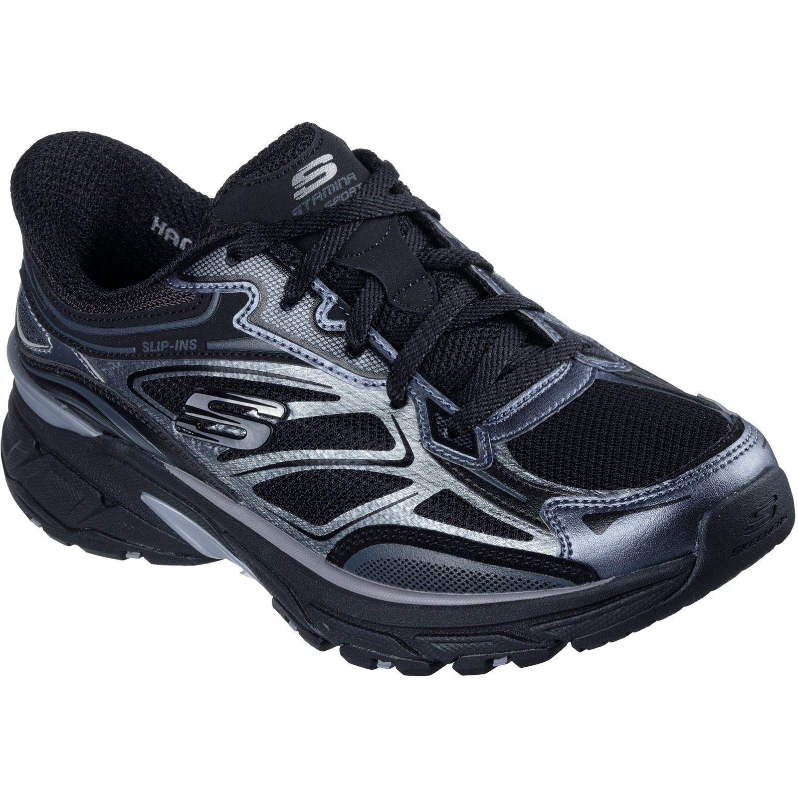 Skechers Stamina Sport Damen Schwarze Turnschuhe