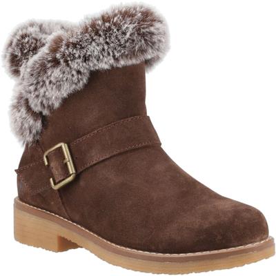 Hush Puppies Hannah Damen Winterstiefeletten aus Wildleder in Schokoladenfarbe Image