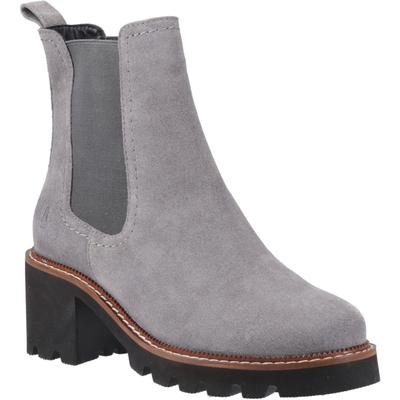 Hush Puppies Gaia Damen Chelsea Stiefeletten aus grauem Leder mit Absatz Image