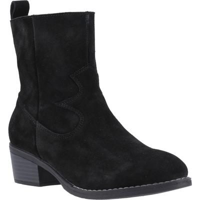 Hush Puppies Ida Stitch Boot Damen Stiefeletten Aus Schwarzem Leder Mit Absatz Image