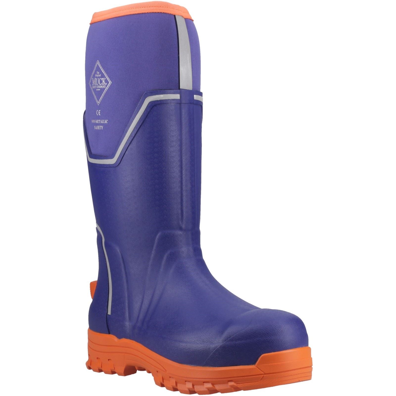 Muck Boots Grit S5 Herren Gummistiefel Blau/Orange