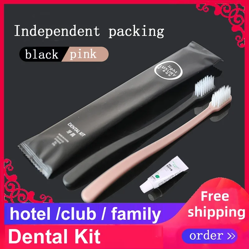 Kostenloser Versand Hotel Club Family Guest Reise Zahnbürste und Zahnpasta-Sets Einweg-Zahnarzt-Sets Image