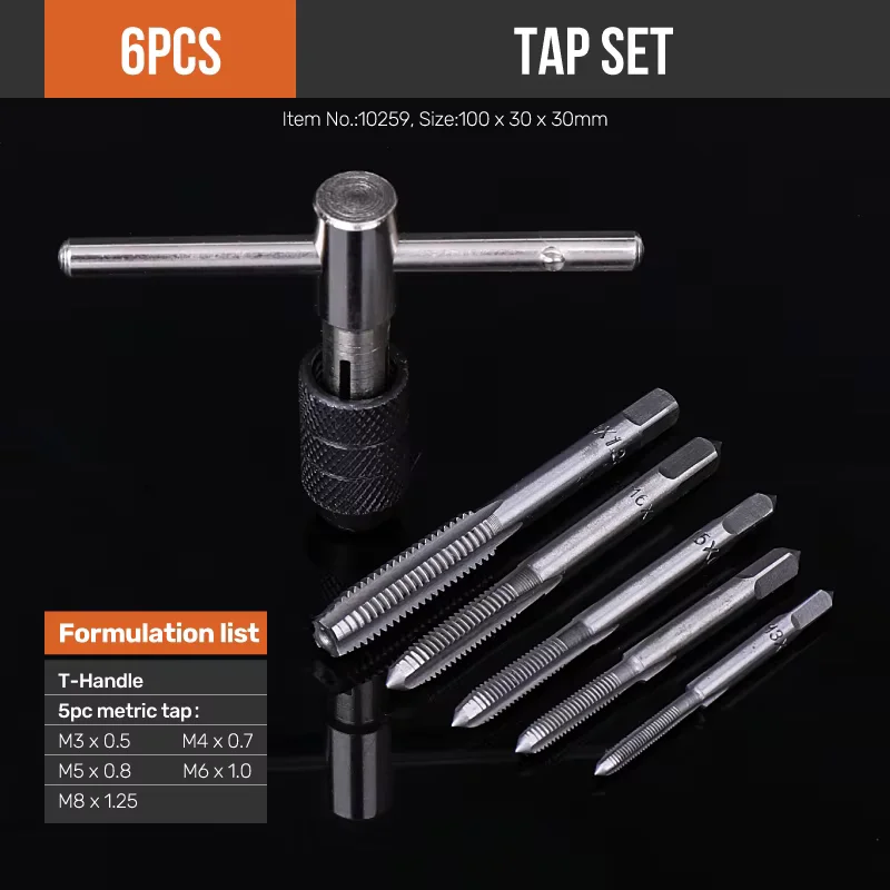 Klaue gebrochener Gewindebohrer, Modell, metrische Zähne, quadratischer Kopf, Gewindebohrer, T-förmiger Windeisen, Gewindeschneidschraubendreher, Gewindebohrer Image