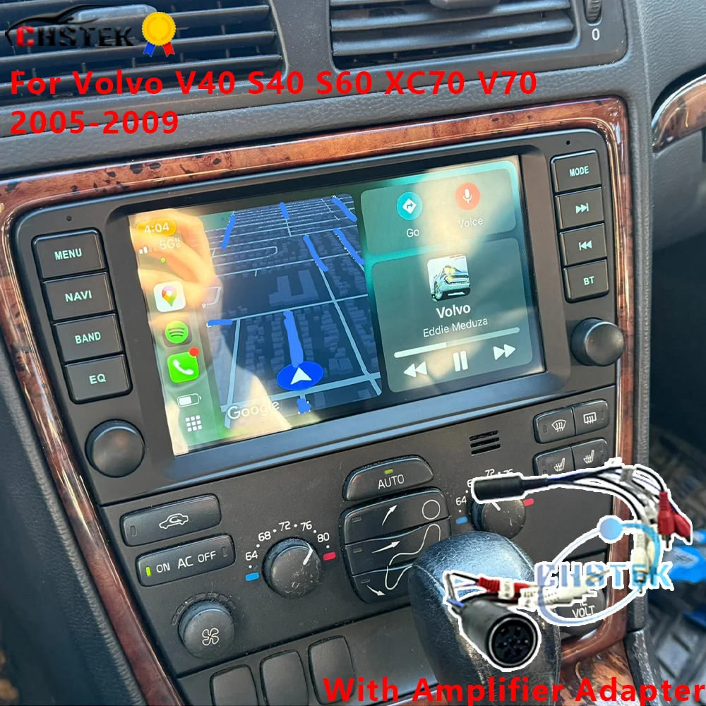 CHSTEK Autoradio Für Volvo V40 S40 2006 XC70 V70 S60 2005 2007 2008 2009 Carplay Android 13 Autoradio GPS Navigation WIFI 4G RDS Image