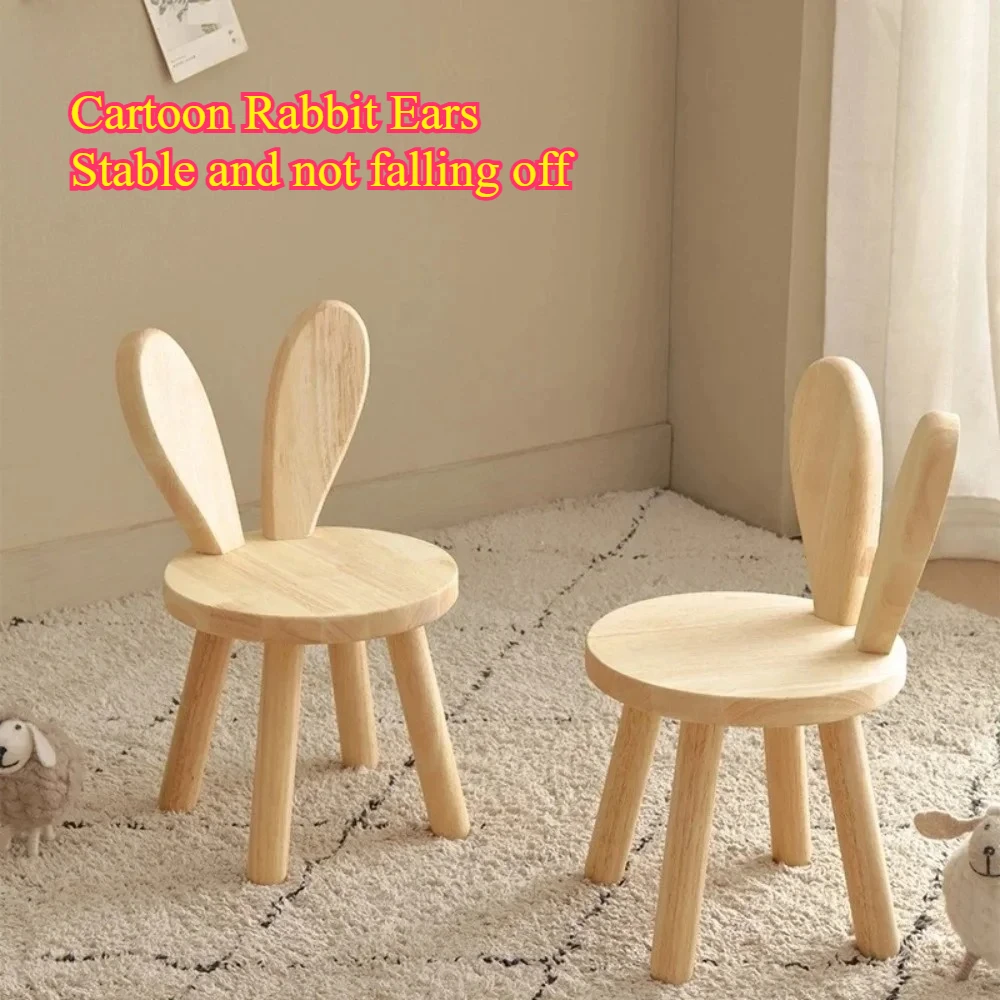 Haushalt Massivholz Hocker Kinder Stuhl mit Rückenlehne Holz Kaninchen Ohr Hocker Massivholz Schuh Ändern Hocker Haushalts Stuhl