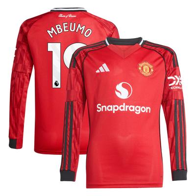 Manchester United adidas Heimtrikot 2025-26 -Kinder - Lange Ärmel mit Aufdruck Mbeumo 19 Image