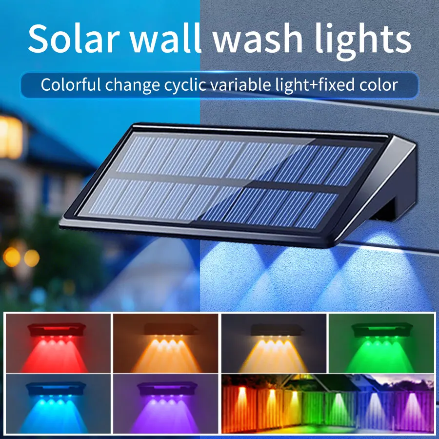 2er-Pack Solar-Wandleuchte für den Außenbereich, LED-Solarleuchten, wasserdichte Solar-Deckleuchte, Wandleuchten, Gartendekoration, Zaun, Hof, Wandleuchte