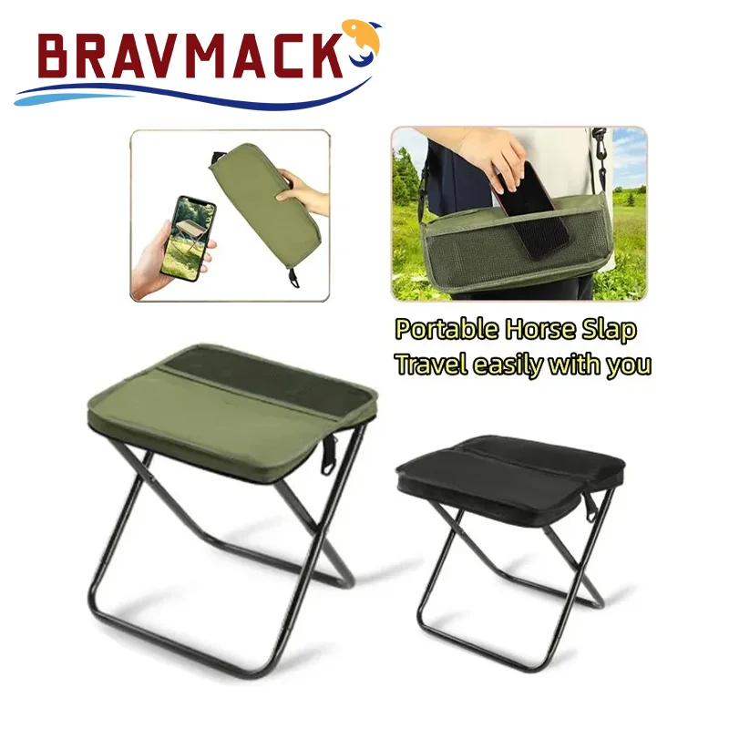 1pc Tragbare Klapp Hocker Im Freien Tragbare Einfache Camping Ausrüstung Schulter Tasche Hocker Reise Camping Angeln Stuhl Image
