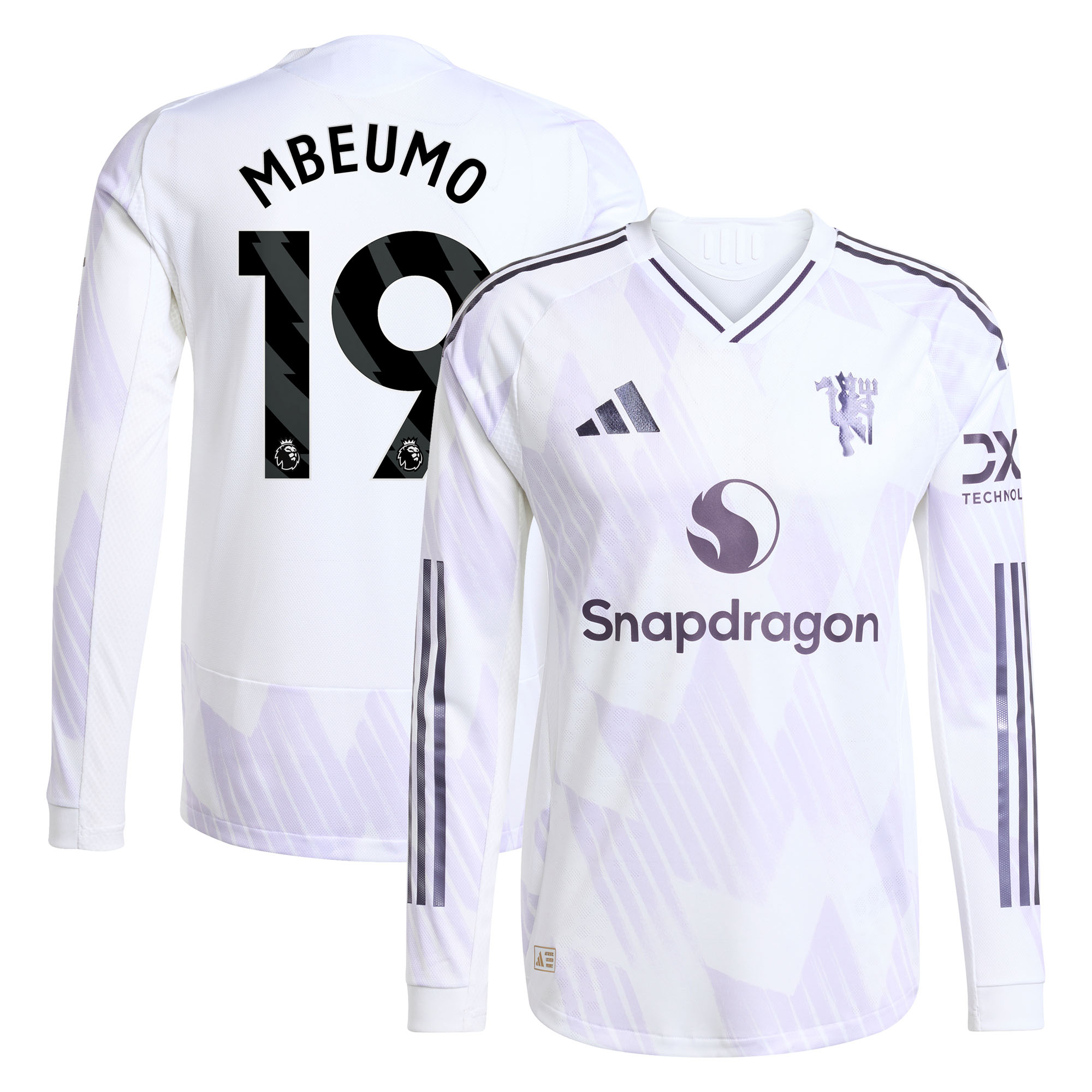 Manchester United adidas 2025-26 Authentic Auswärtstrikot - Langarm mit Aufdruck Mbeumo 19 Image