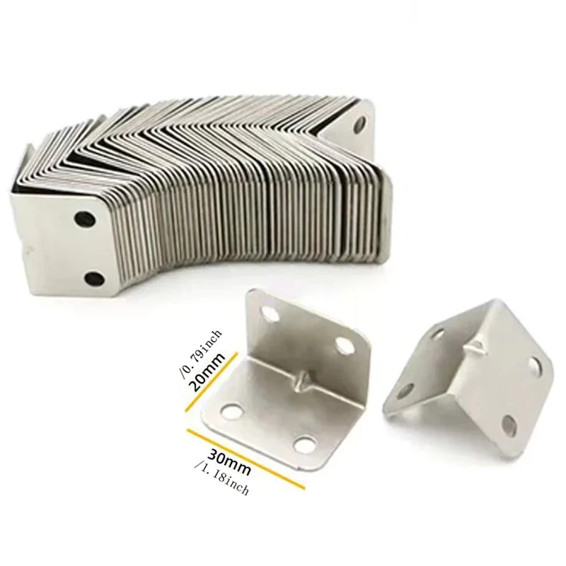 20 Stück Winkelbrett-Tisch, Stuhl, Schrank, Kleiderschrank, fester Anschluss, 90-Grad-Winkel-Eisenplattenhalterung Image