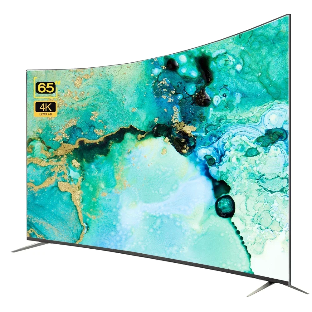 Großer Bildschirm 65 Zoll gebogener Fernseher 4K UHD Vollbild-Smart-Fernseher-Sets 65 75 85 Zoll Fernseher