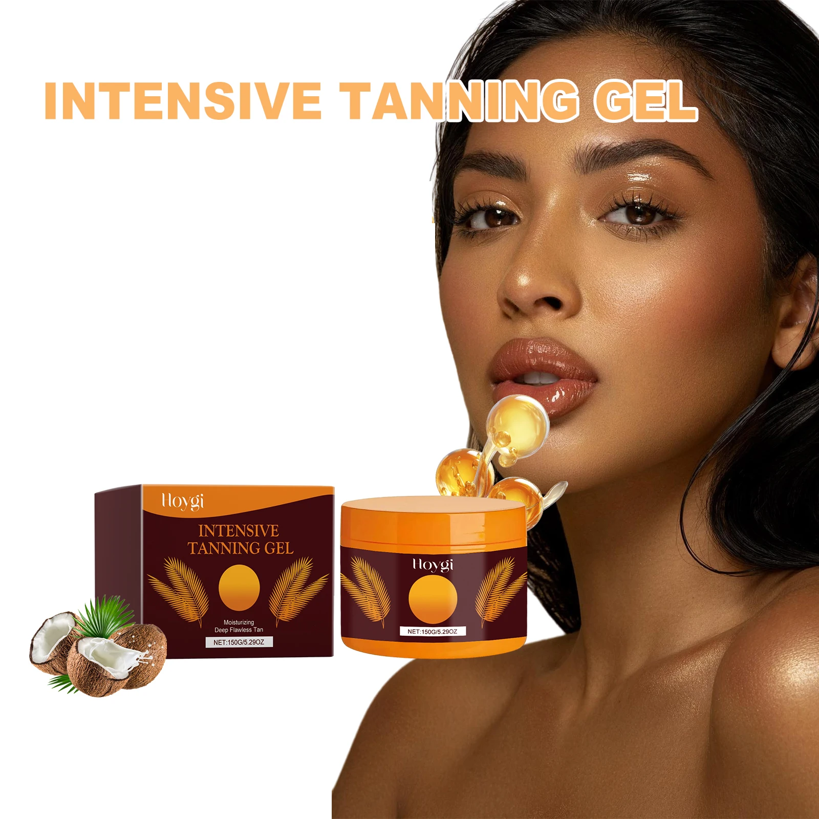 Sunless Tanning Gel Intensive Selbstbräuner für Gesicht und Körper, natürlicher Bronzer, Weizen, feuchtigkeitsspendend, feuchtigkeitsspendend, Sommer-Sonnenliege, selbstfälschtes Bräunungsgel Image