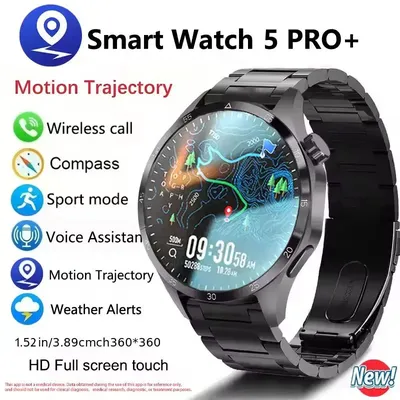 2025 Neue Herren-Smartwatch, 360 x 360 Bluetooth-Anruf, Smartwatch, AMOLED-Bildschirm, GPS-Smartwatches, NFC, wasserdichte Smartwatch für Herren