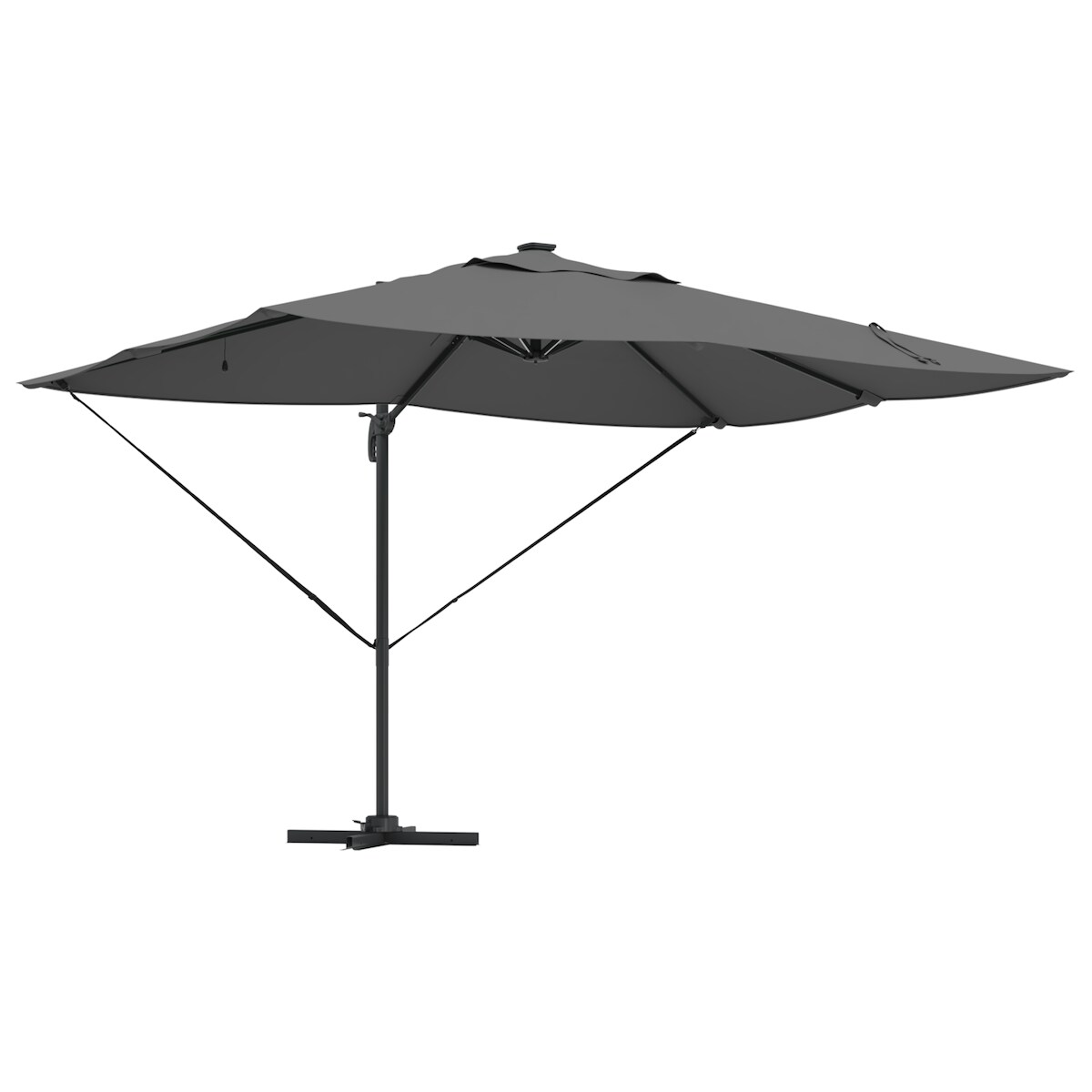 vidaXL Freischwingender Roma-Parasol mit LEDs Anthrazit 352x251x265 cm Aluminium Image