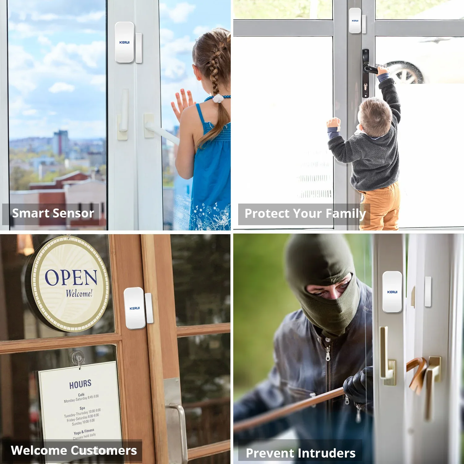 KERUI D025 433 MHz Drahtlose Fenster Tür Magnet Sensor Detektor Für W181 W184 W204 Home Security Alarm System Einbrecher eine-diebstahl Image