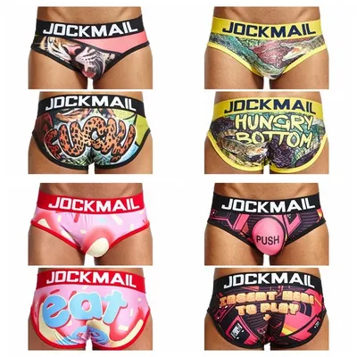 Unterwäsche Männer Schöne Cartoon Drucken Mann Boxer Briefs Homme Bequeme Unterhose Männlichen Höschen Slips Badeanzug Badehose Image