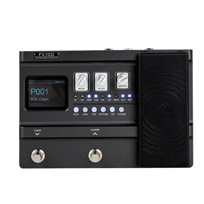 FLAMMA FX100 Multi Effects Processor Guitar Pedal with 151 Effects 200 preset 80s Looper 55 Amp Modeling Expression pedal