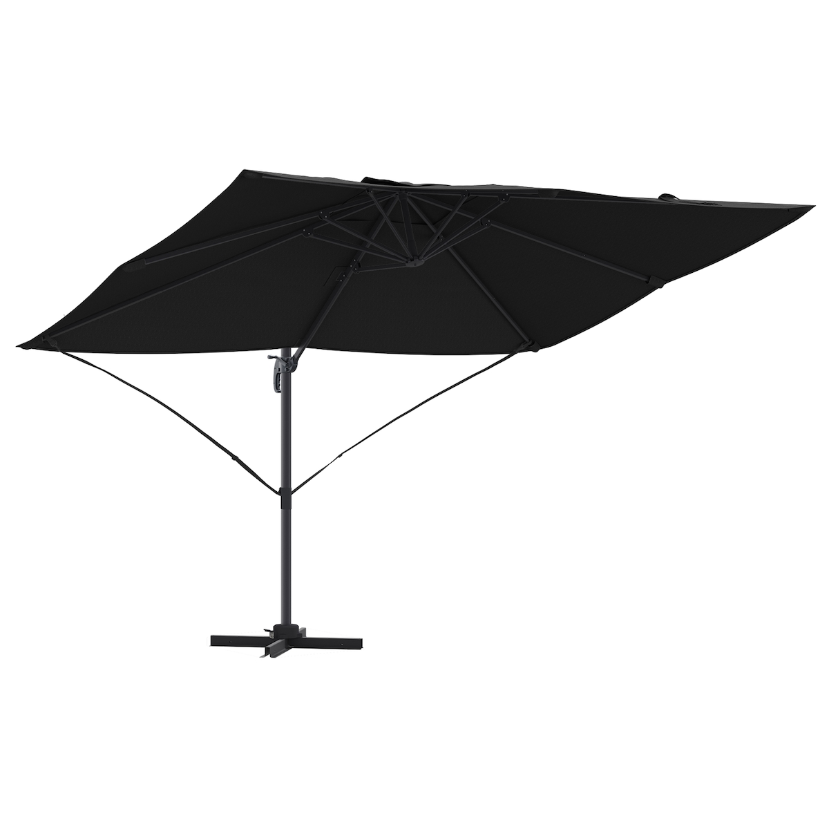 vidaXL Cantilever-Sonnenschirm Schwarz Polyester mit Metallrahmen Groß Image