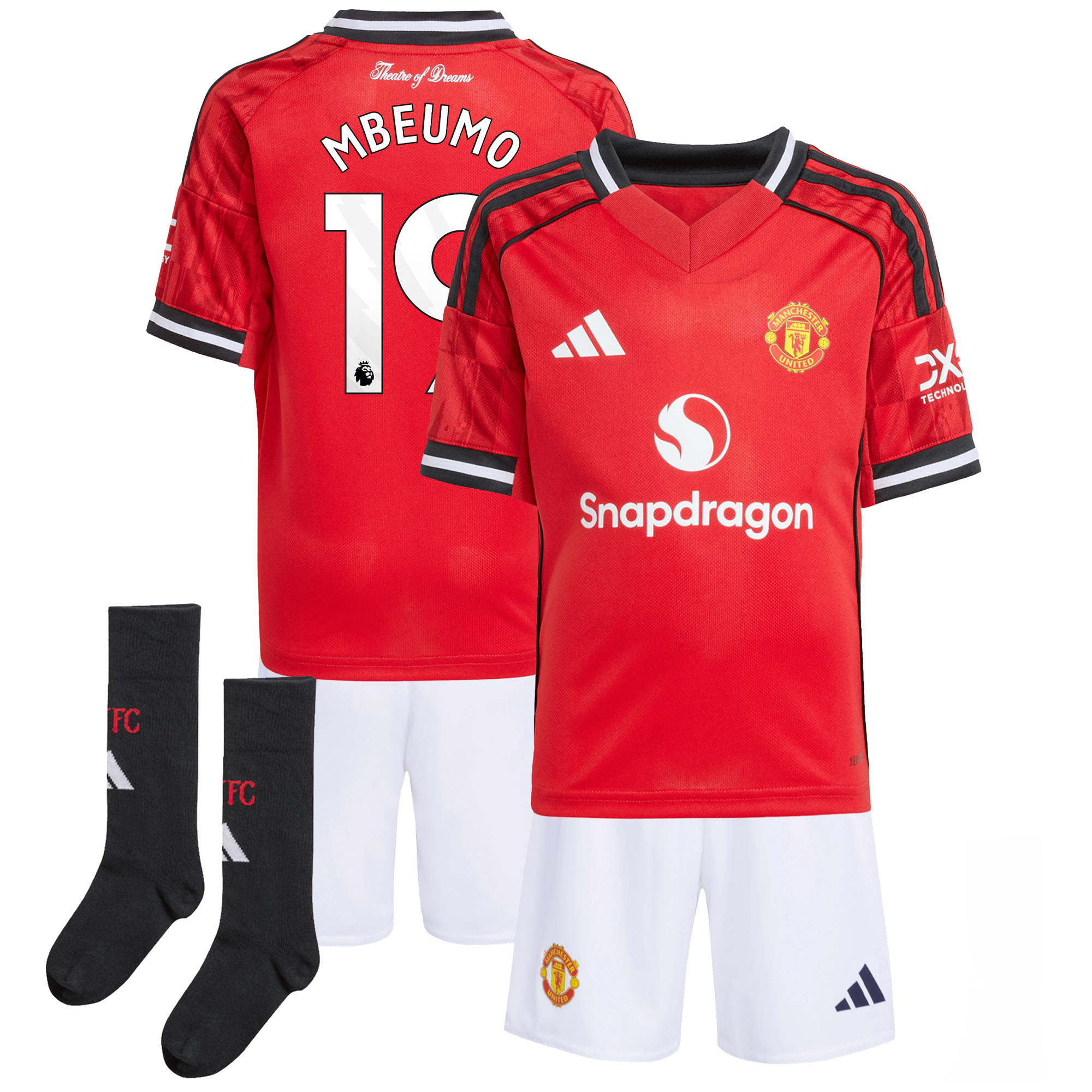 Manchester United adidas Heim-Kit Mini 2025-26 mit Aufdruck Mbeumo 19 Image
