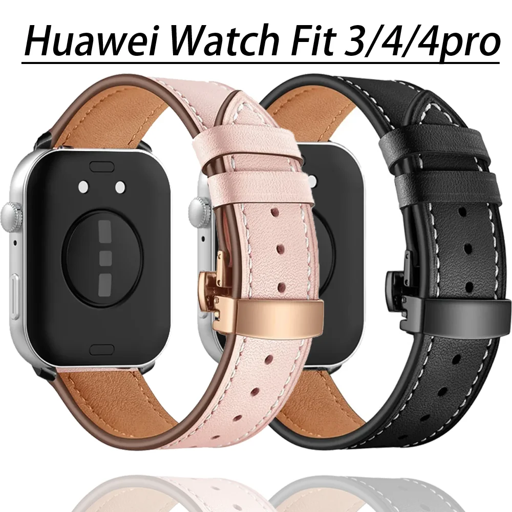 Echtes Lederarmband für Huawei Watch Fit 4/4pro, klassisches austauschbares Armband, Correa-Band für Huawei Watch Fit 3 4, Correa-Gürtel Image